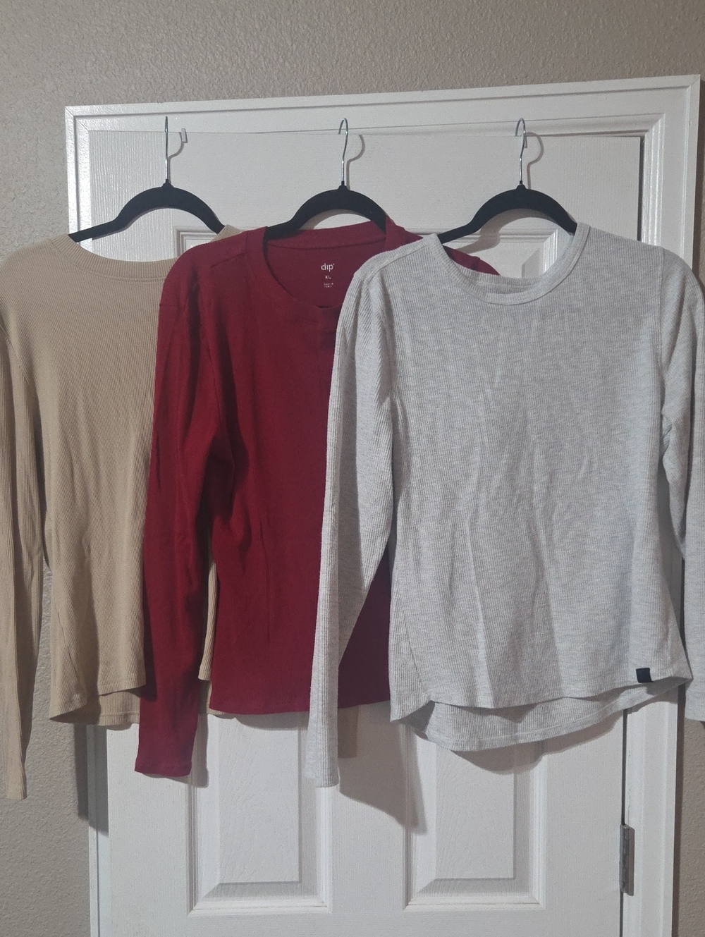 dip Women's Scoop & Crew Neck Sweater Trio - Burgundy, Beige, Light Gray